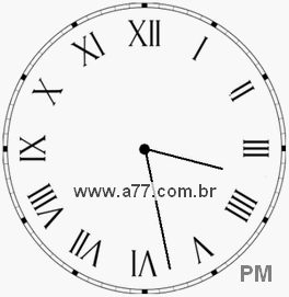 Relógio com Número Romano Marcando 15h28min