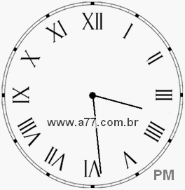Relógio com Número Romano Marcando 15h29min