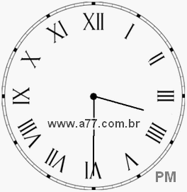 Relógio com Número Romano Marcando 15h30min