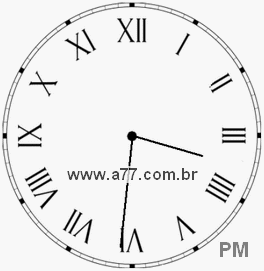Relógio com Número Romano Marcando 15h31min
