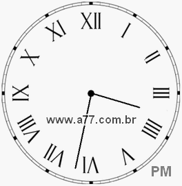 Relógio com Número Romano Marcando 15h32min