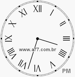 Relógio com Número Romano Marcando 15h33min