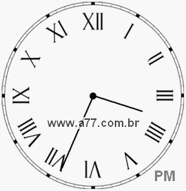 Relógio com Número Romano Marcando 15h34min