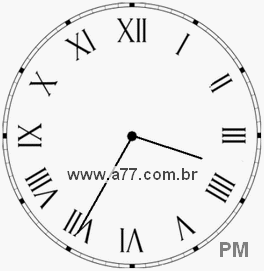 Relógio com Número Romano Marcando 15h35min