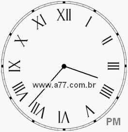 Relógio com Número Romano Marcando 15h37min
