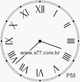 Relógio com Número Romano Marcando 15h38min