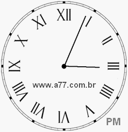 Relógio com Número Romano Marcando 15h4min
