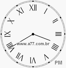 Relógio com Número Romano Marcando 15h40min