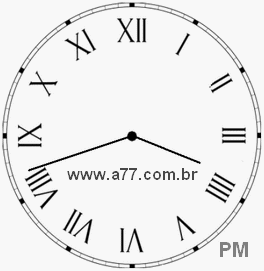 Relógio com Número Romano Marcando 15h42min