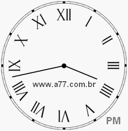 Relógio com Número Romano Marcando 15h43min