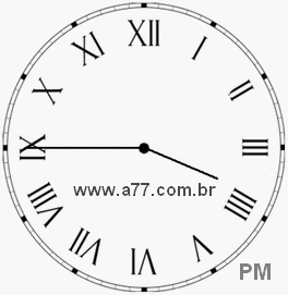 Relógio com Número Romano Marcando 15h45min