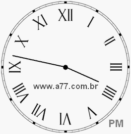 Relógio com Número Romano Marcando 15h47min