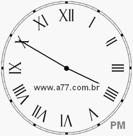 Relógio com Número Romano Marcando 15h50min