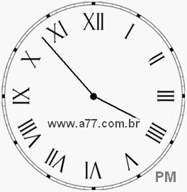 Relógio com Número Romano Marcando 15h53min