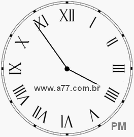 Relógio com Número Romano Marcando 15h54min