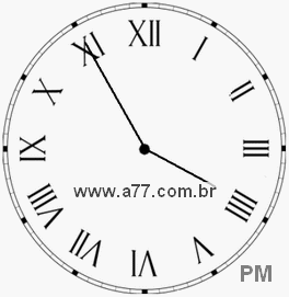 Relógio com Número Romano Marcando 15h55min