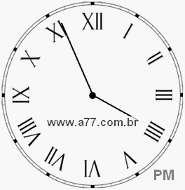 Relógio com Número Romano Marcando 15h56min