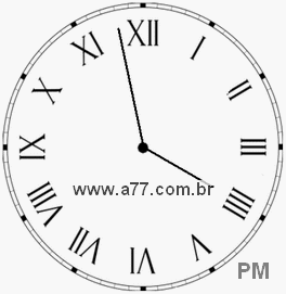 Relógio com Número Romano Marcando 15h58min