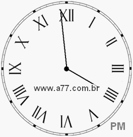 Relógio com Número Romano Marcando 15h59min