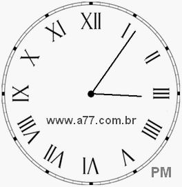Relógio com Número Romano Marcando 15h6min
