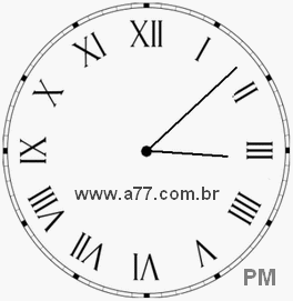 Relógio com Número Romano Marcando 15h8min