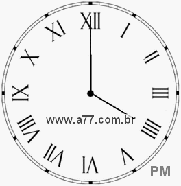 Relógio com Número Romano Marcando 16h0min