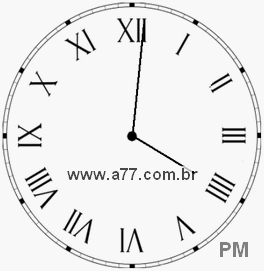 Relógio com Número Romano Marcando 16h1min