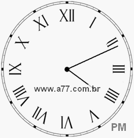Relógio com Número Romano Marcando 16h11min