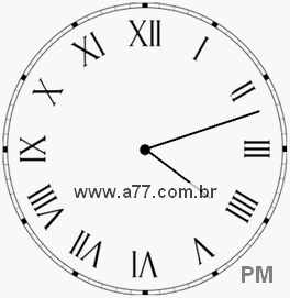Relógio com Número Romano Marcando 16h12min