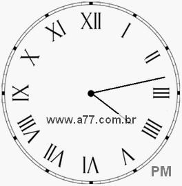 Relógio com Número Romano Marcando 16h13min