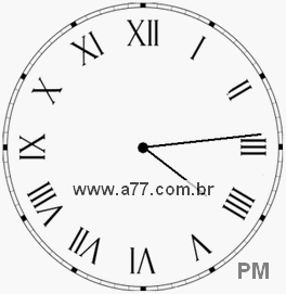 Relógio com Número Romano Marcando 16h14min