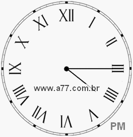 Relógio com Número Romano Marcando 16h15min