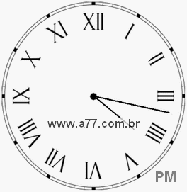 Relógio com Número Romano Marcando 16h17min