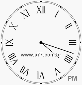Relógio com Número Romano Marcando 16h18min
