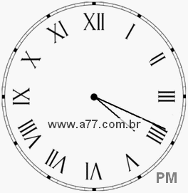 Relógio com Número Romano Marcando 16h19min