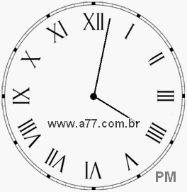 Relógio com Número Romano Marcando 16h2min