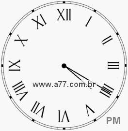 Relógio com Número Romano Marcando 16h20min