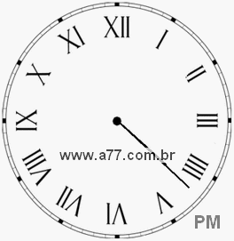 Relógio com Número Romano Marcando 16h22min