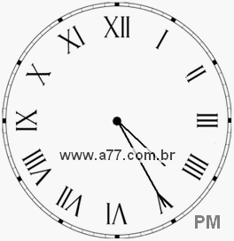 Relógio com Número Romano Marcando 16h25min