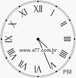 Relógio com Número Romano Marcando 16h26min