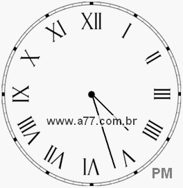 Relógio com Número Romano Marcando 16h27min