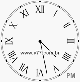 Relógio com Número Romano Marcando 16h28min