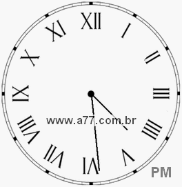 Relógio com Número Romano Marcando 16h29min