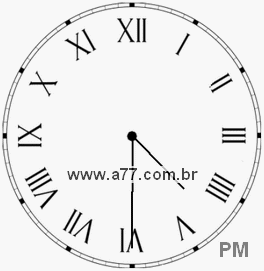 Relógio com Número Romano Marcando 16h30min