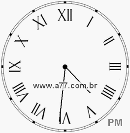 Relógio com Número Romano Marcando 16h31min