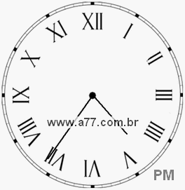 Relógio com Número Romano Marcando 16h36min