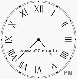 Relógio com Número Romano Marcando 16h38min