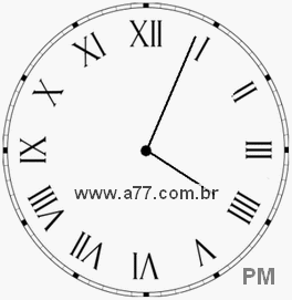 Relógio com Número Romano Marcando 16h4min
