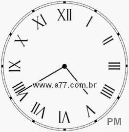 Relógio com Número Romano Marcando 16h40min