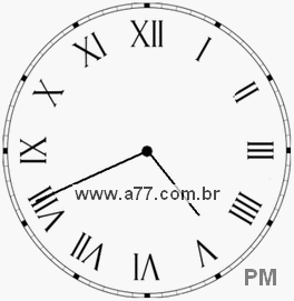 Relógio com Número Romano Marcando 16h41min